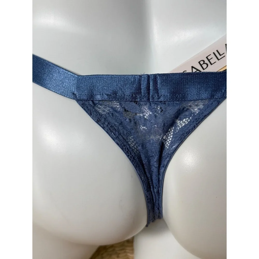 Cosabella Never Say Never Sheer Lace‎ Men's Thong Luzerne Blue NWT size M